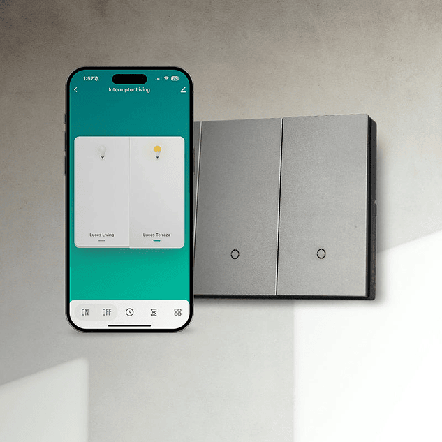 Interruptor Inteligente Volta 3 botones Aluminio Gris 3