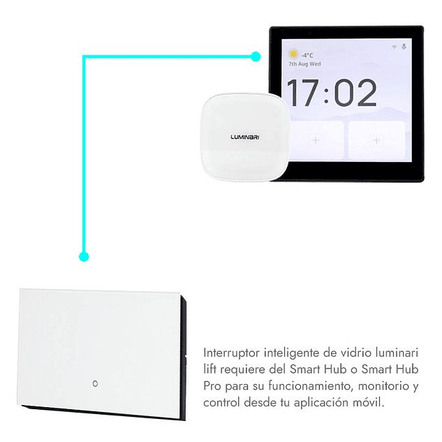 Interruptor Inteligente Volta 1 botón Vidrio Blanco 2