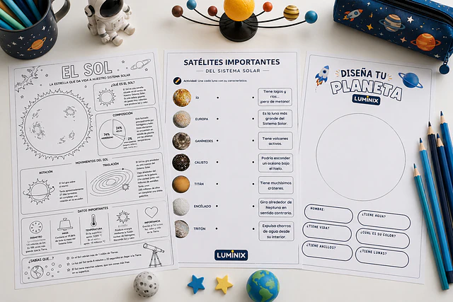 Explora los planetas y el espacio.