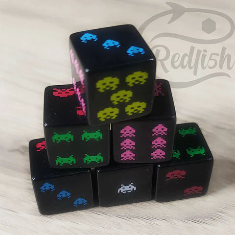 6 Dados negros d6 
