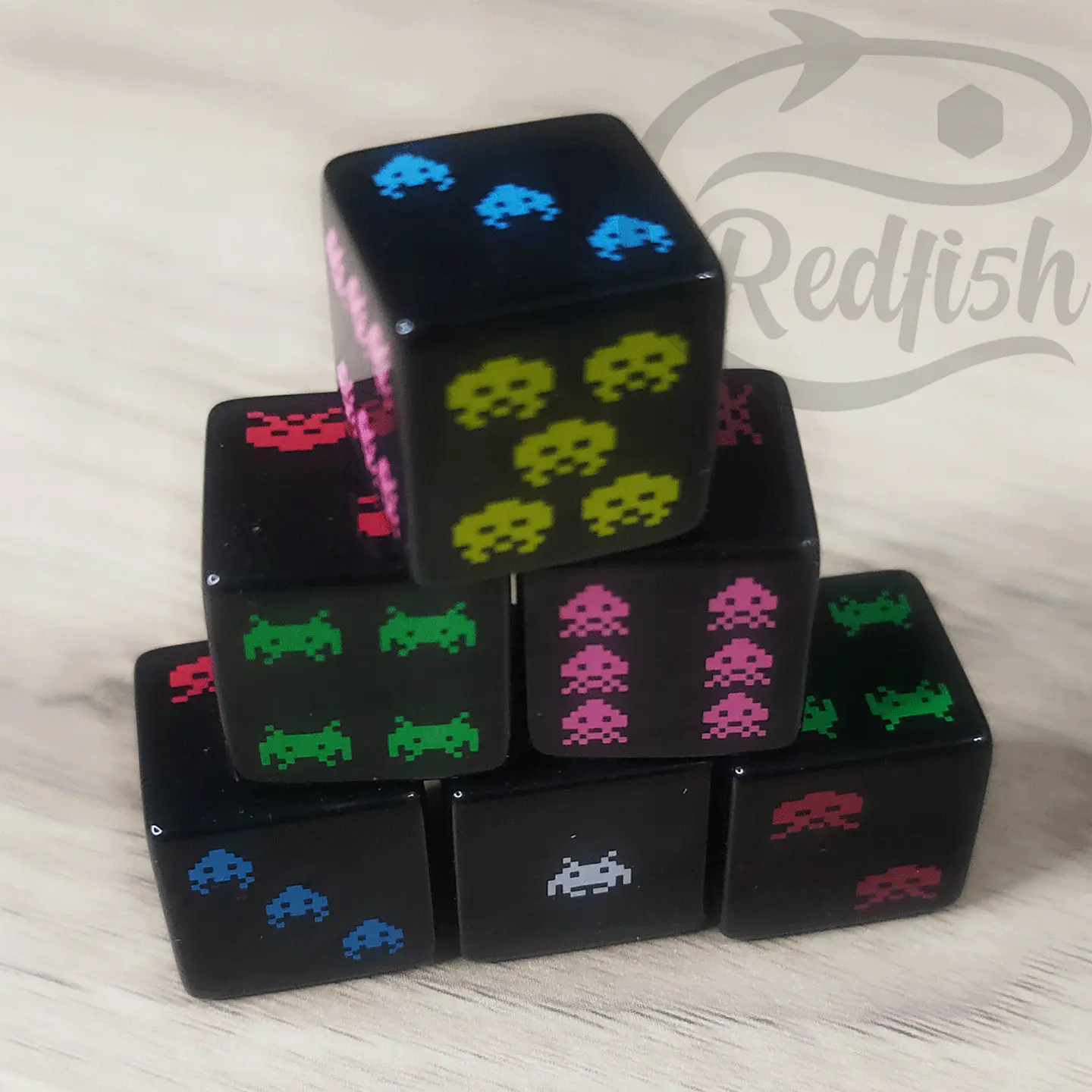6 Dados negros d6  1
