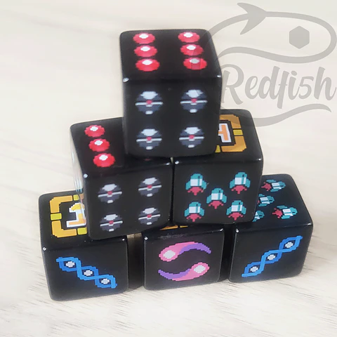 6 Dados negros d6 