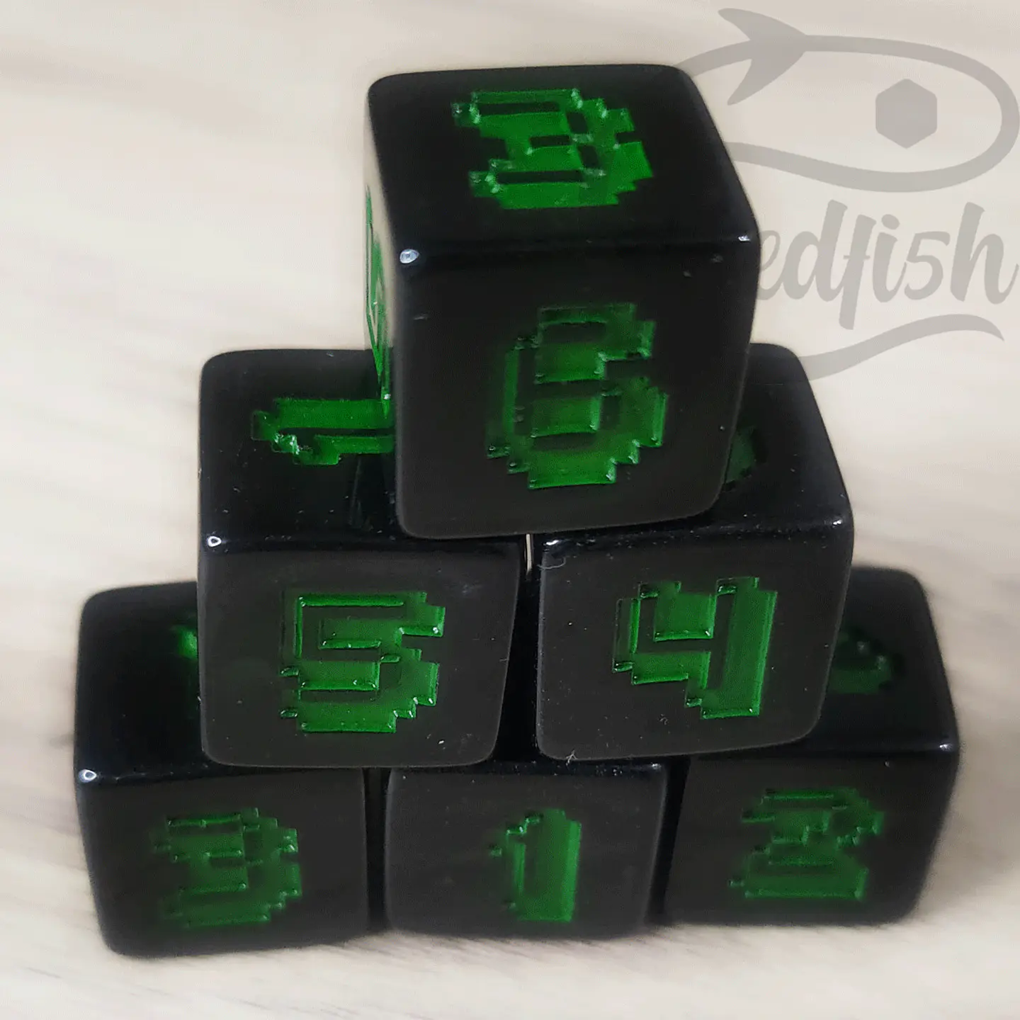 6 Dados negros d6  3