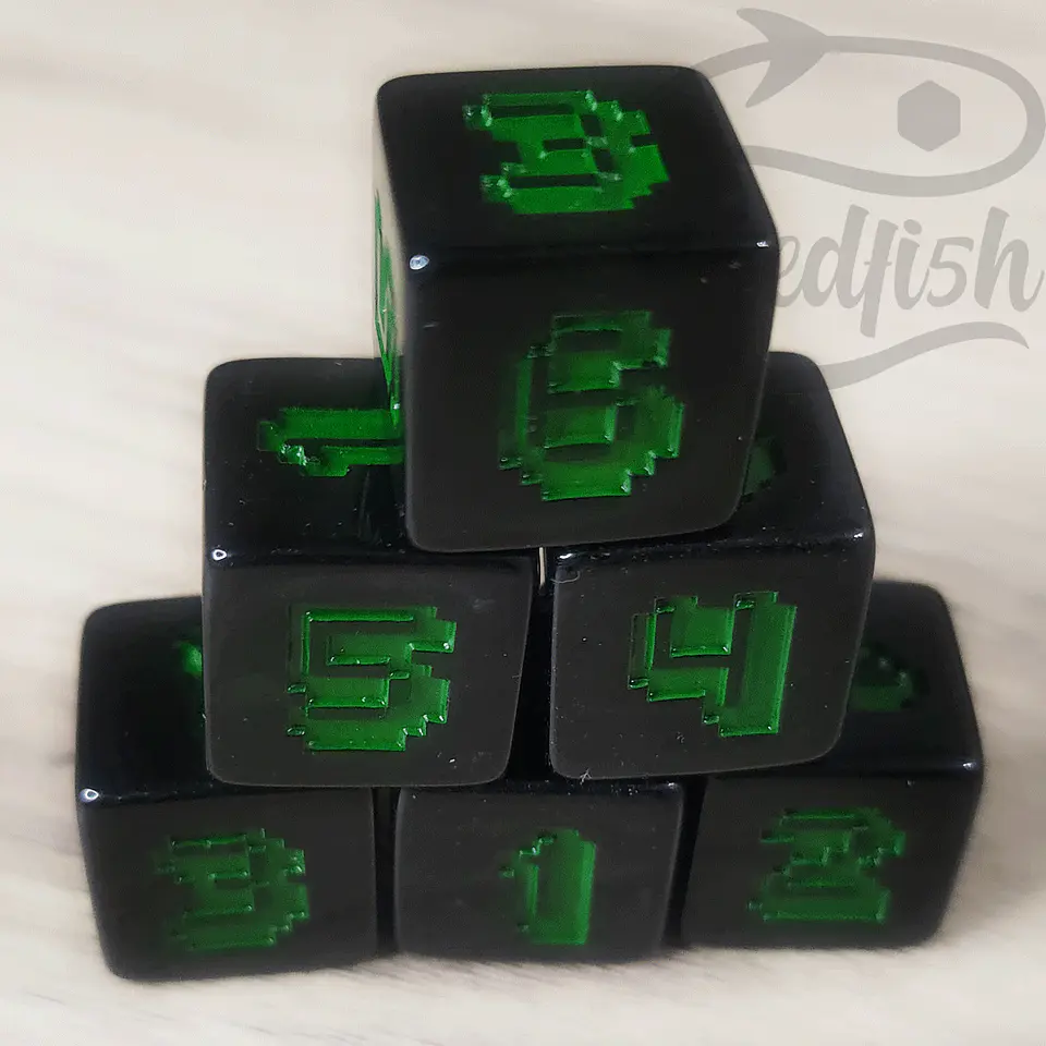 6 Dados negros d6  3
