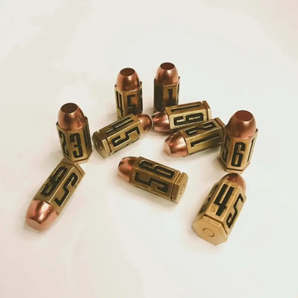 Dado de metal bala d6 1