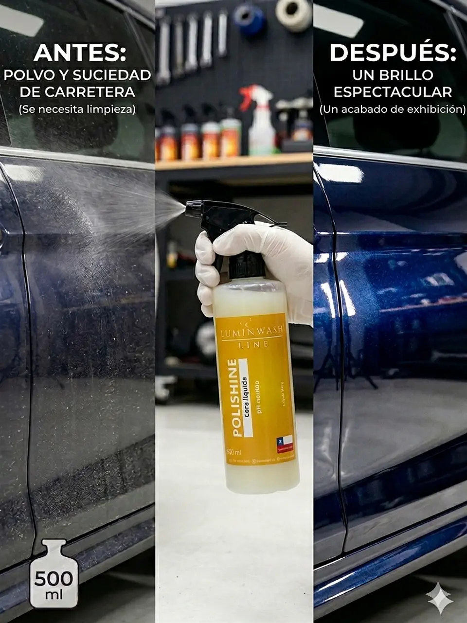 Polishine - Cera Líquida para Autos 500ml 2