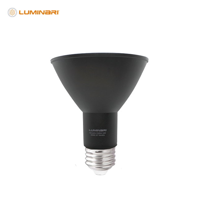 Ampolleta Led Par 30 E27 12W Black (Cálido)