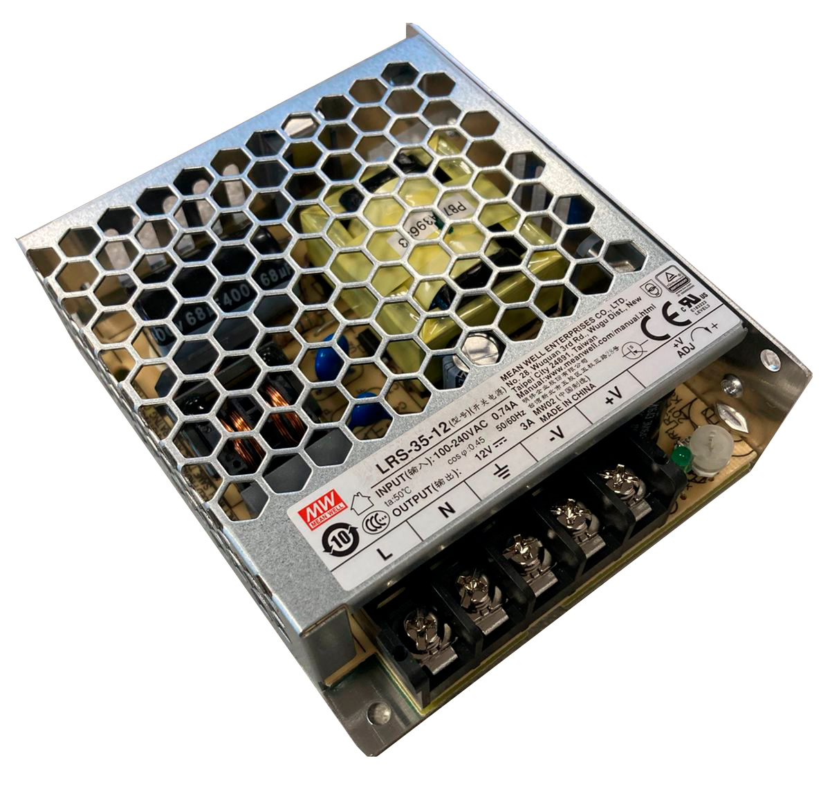 Fuente de poder 220V AC a 12V DC 10A 120W (para riel DIN) Industrial Ultra Slim XDR-120E-12 Mean Well