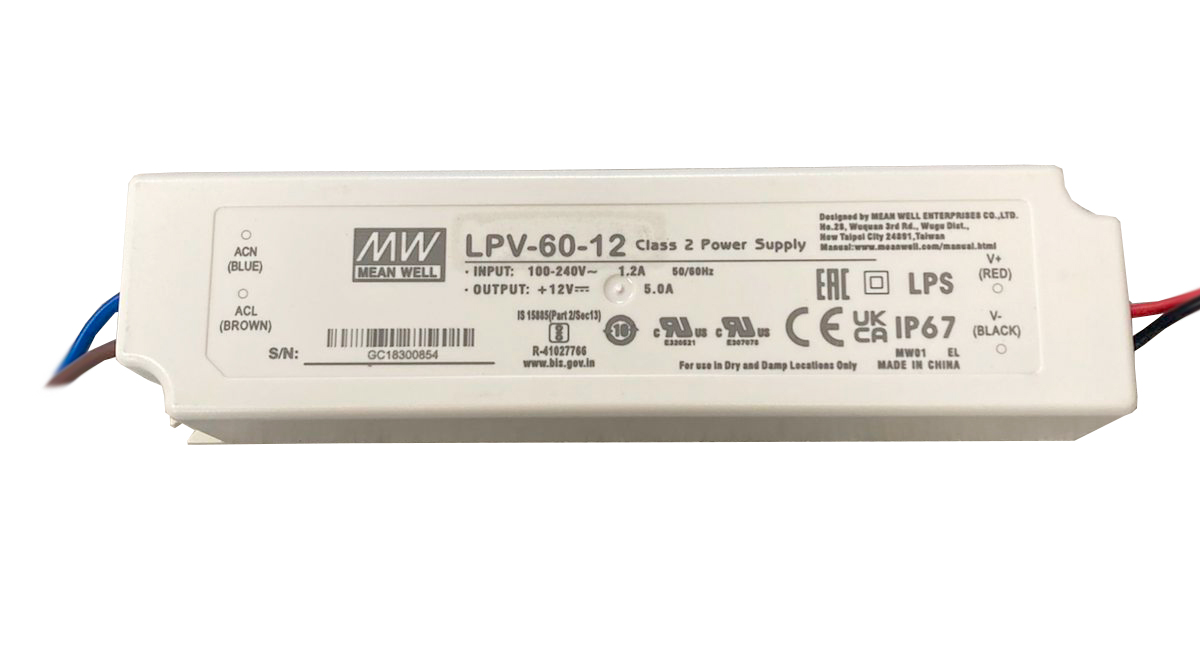 Driver Mean Well Exterior LPV 60W 12V