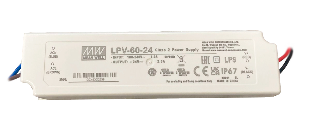 Driver Mean Well Exterior LPV 60W 24V