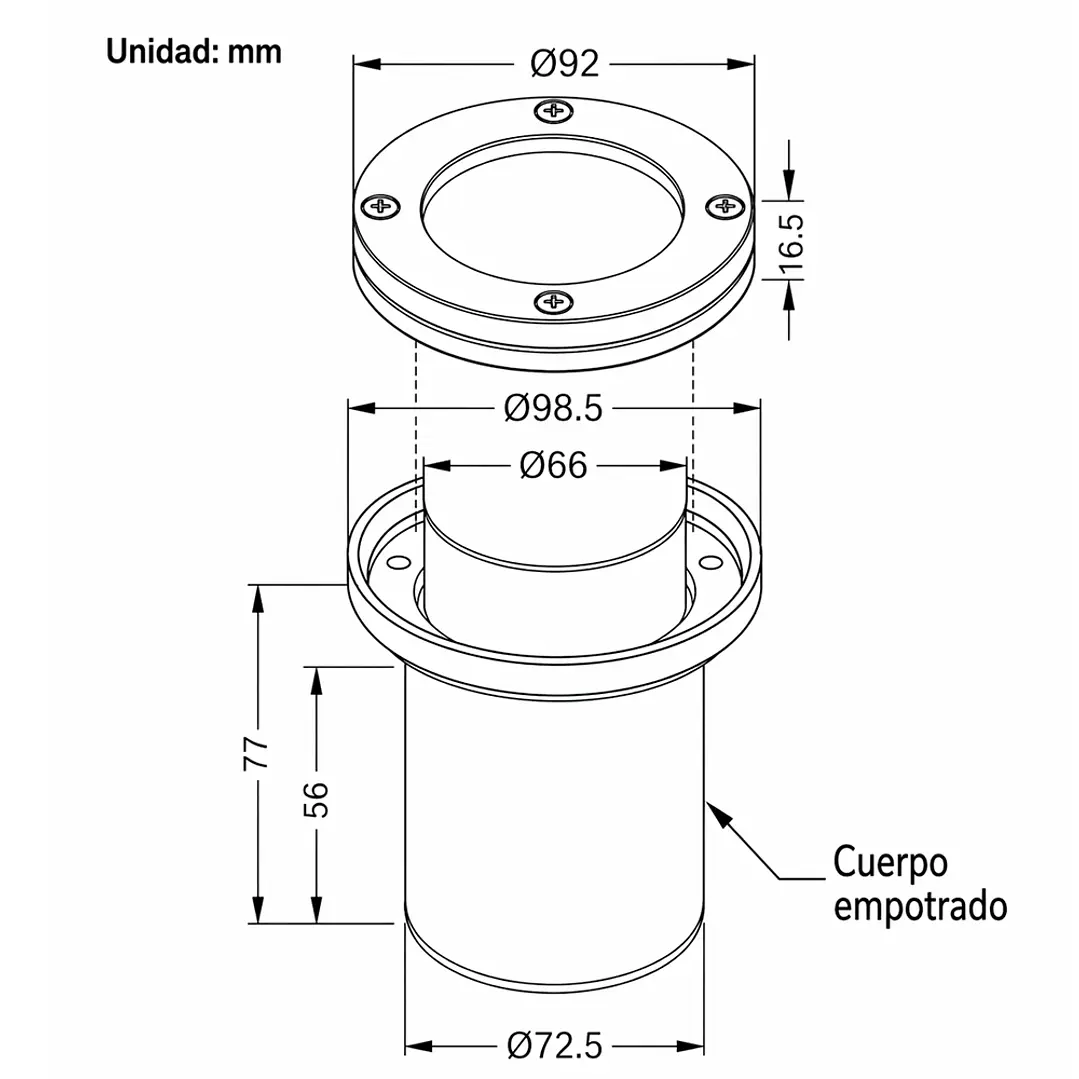 Foco embutido piso led 5W 4