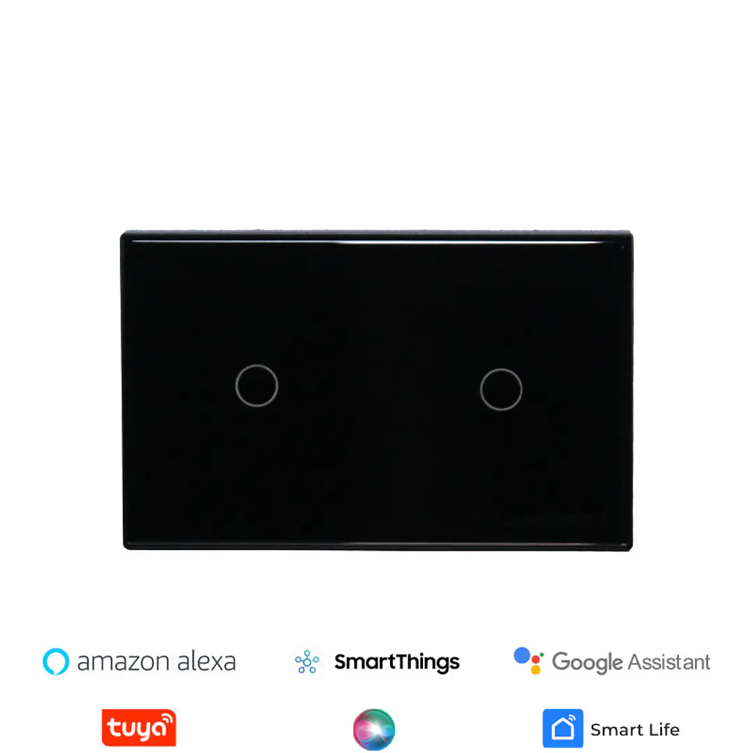 Interruptor inteligente touch 2 botones Negro 1