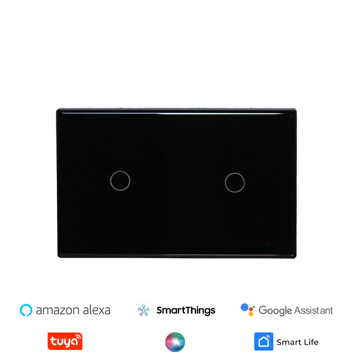 Interruptor inteligente touch 2 botones Negro 1