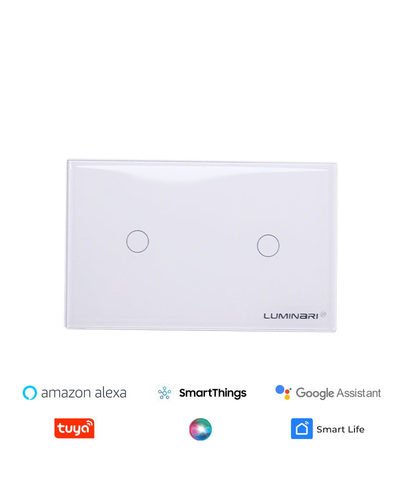 Interruptor inteligente touch 2 botones Blanco