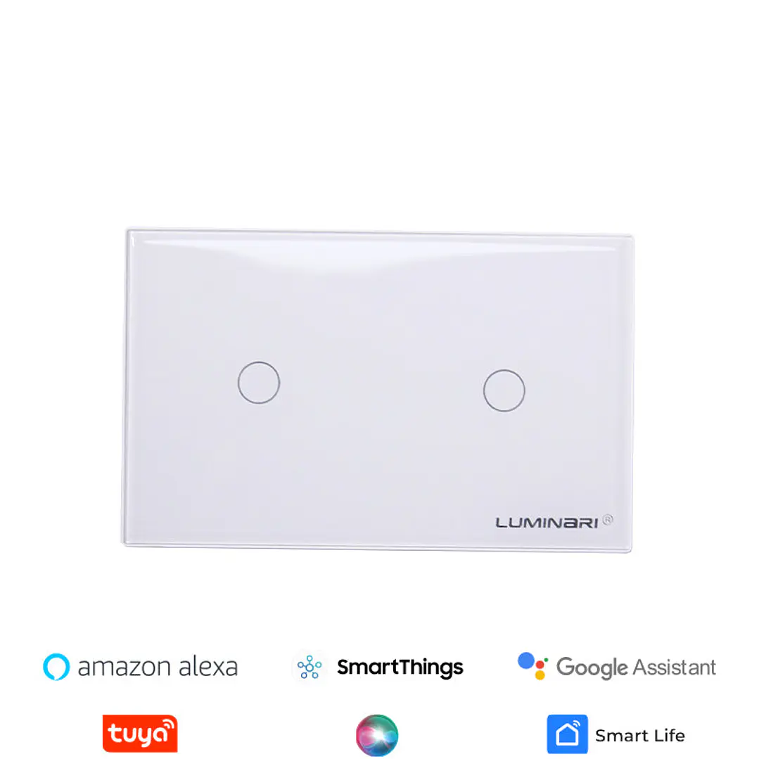 Interruptor inteligente touch 2 botones Blanco 1