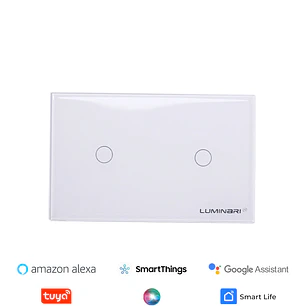 Interruptor inteligente touch 2 botones Blanco