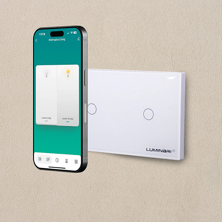 Interruptor inteligente touch 2 botones Blanco 3