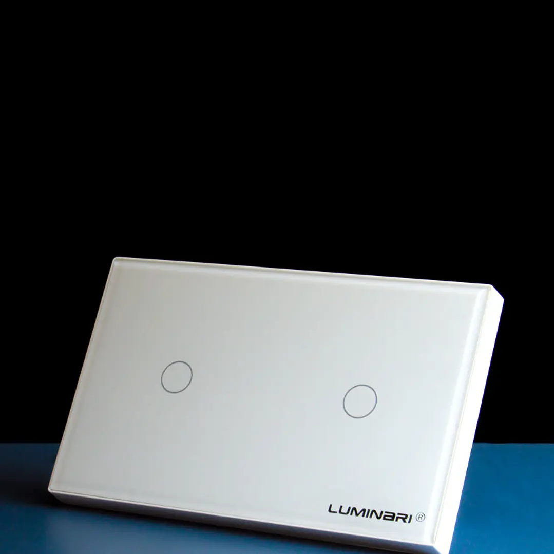 Interruptor inteligente touch 2 botones Blanco 4