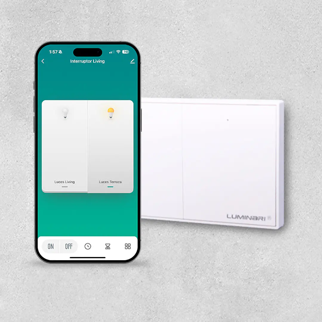 Interruptor inteligente button 2 botones Blanco 3