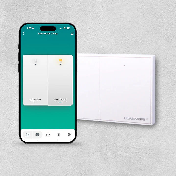 Interruptor inteligente button 2 botones Blanco 3