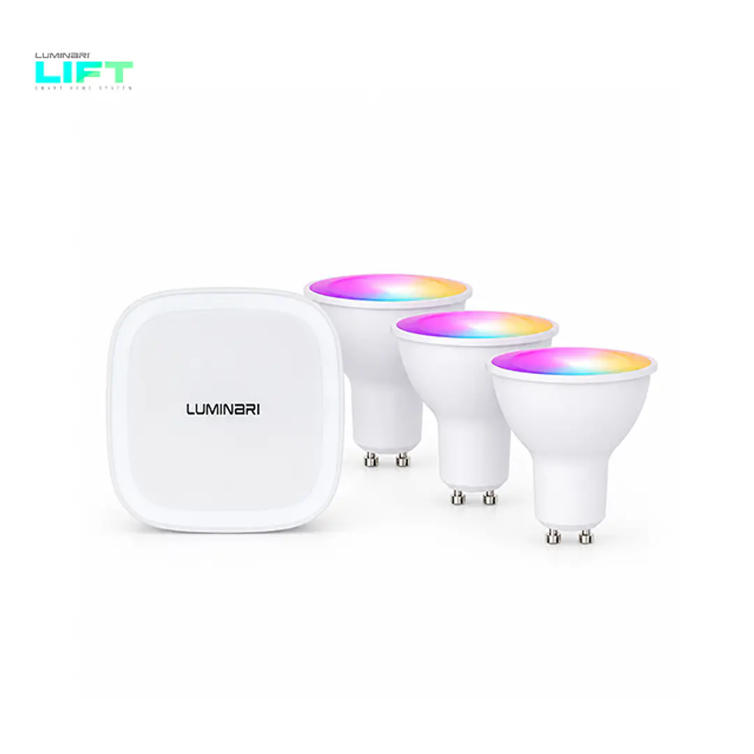 Pack de 3 Ampolletas GU10 Inteligentes + Smart Hub Luminari Lift 1