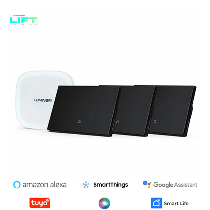 Pack interruptores 1 Smart + 3 interruptores Volta vidrio 1 botón 2