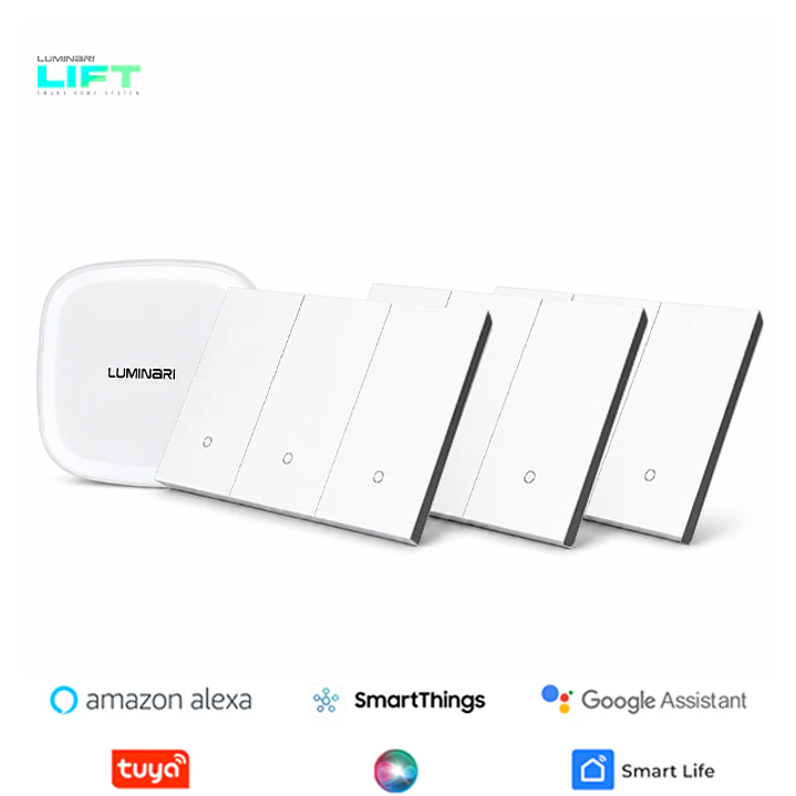 Pack Interruptores 1 Smart + 3 interruptores Volta Aluminio 3 botones 1