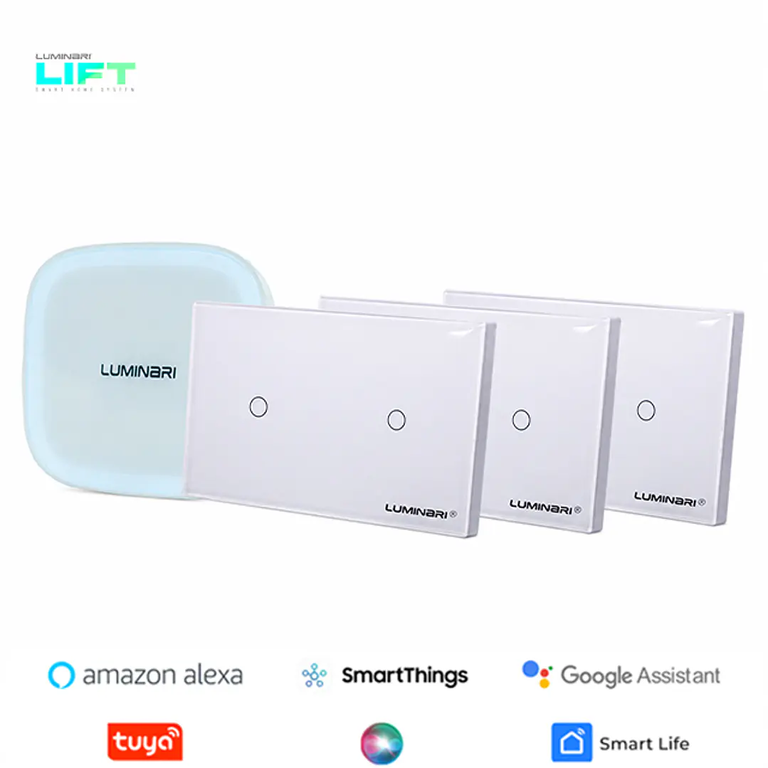 Pack Interruptores 1 Smart + 3 interruptores touch 2 botones 1