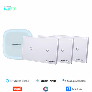 Pack Interruptores 1 Smart + 3 interruptores touch 2 botones