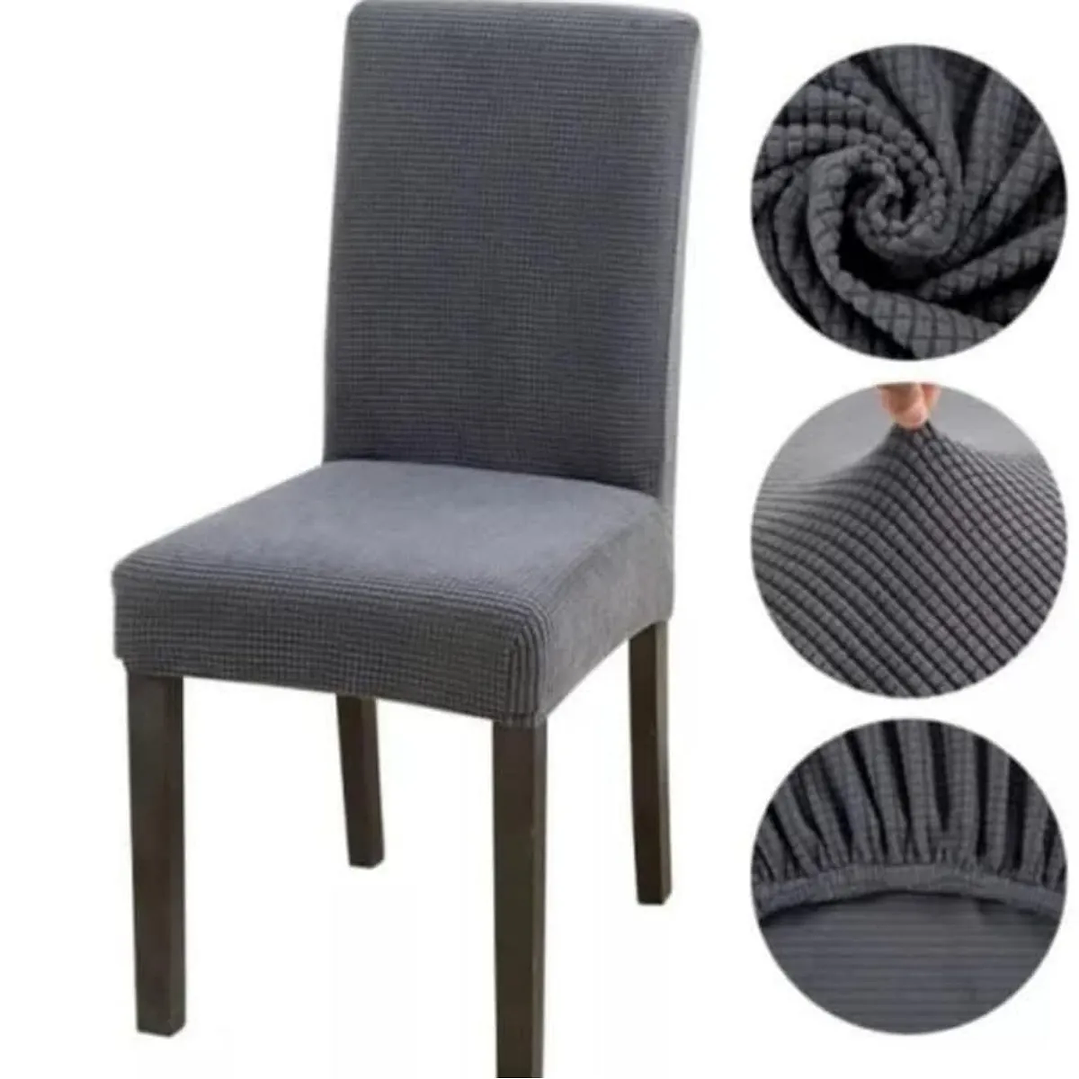 pack 6 fundas de sillas texturizadas tela cuadrille 4