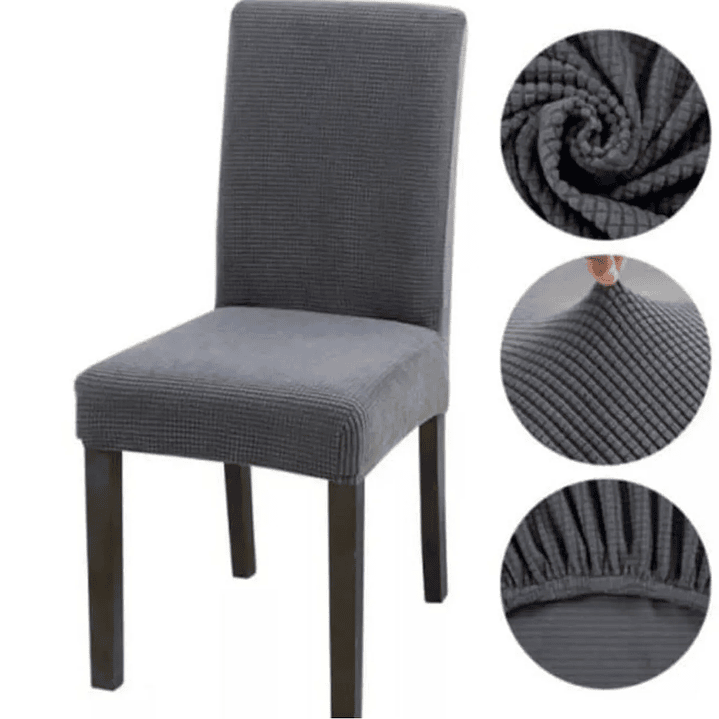 pack 6 fundas de sillas texturizadas tela cuadrille 4