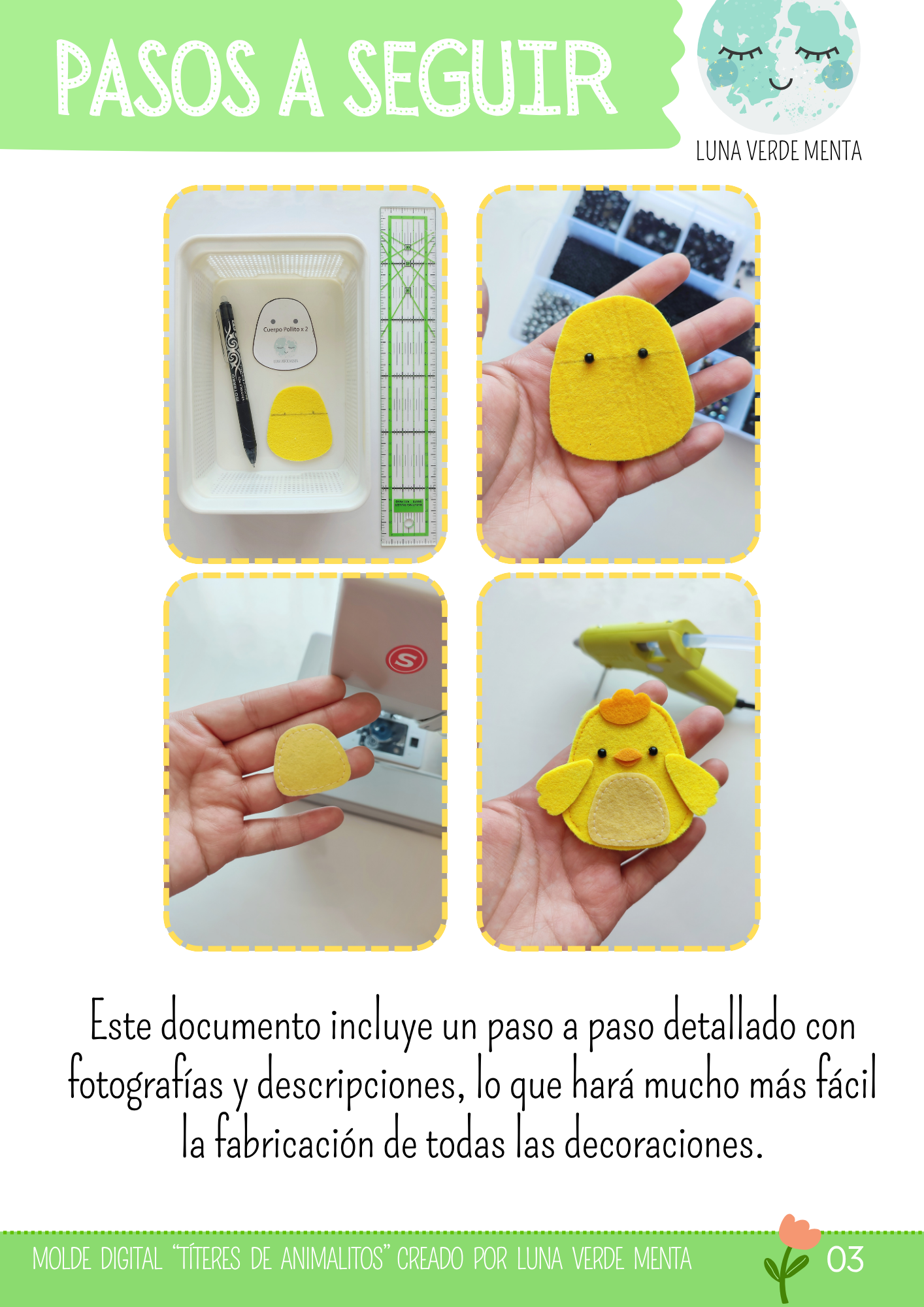 Molde Digital PDF | Títeres de Dedo – Colección Animalitos 3