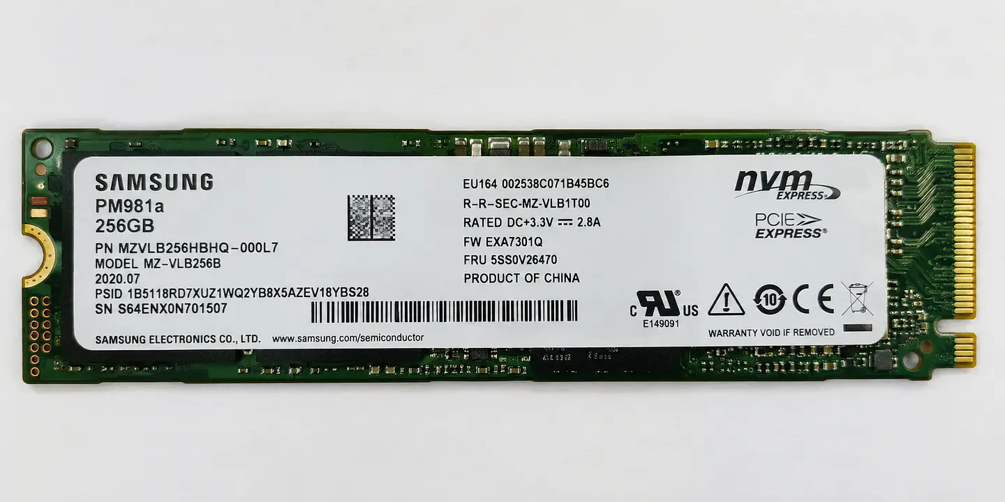 Discos Duro M2, SSD NVMe Samsung PM981a 256GB OEM 1