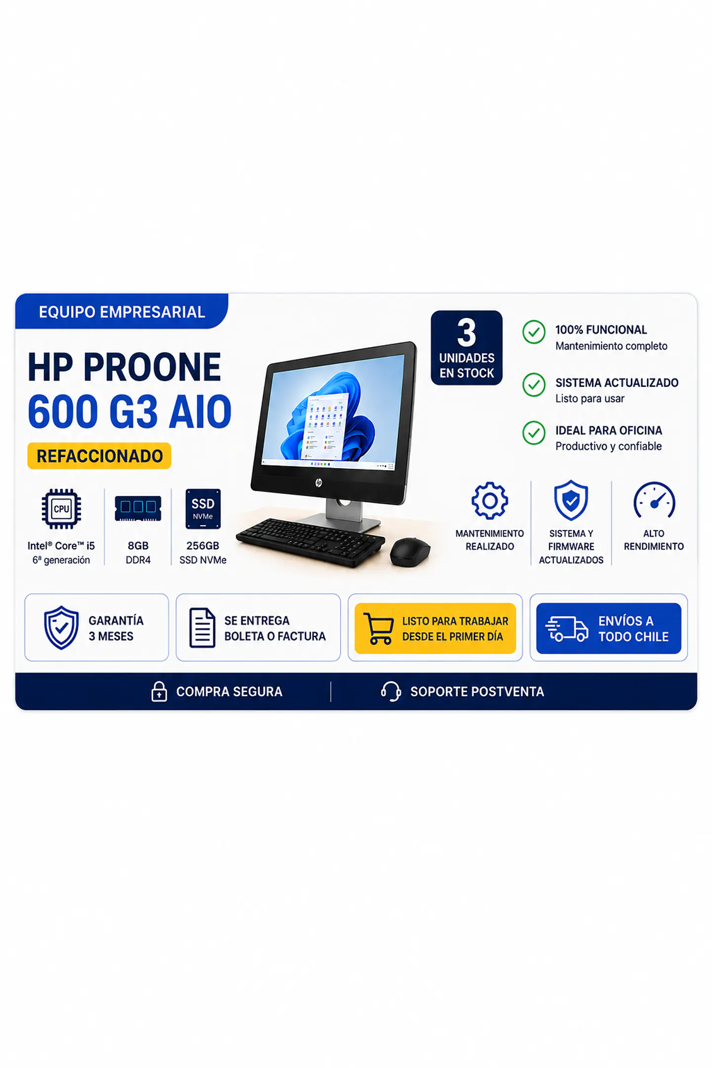 HP ProOne 600 G3 All-in-One (Reacondicionado) 3
