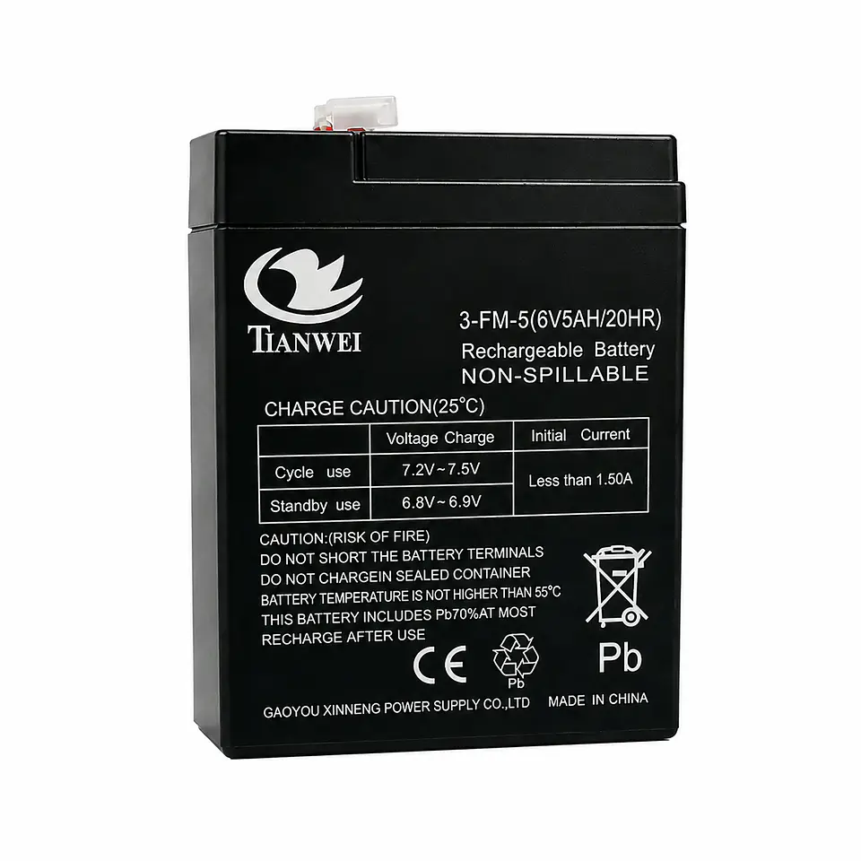 Bateria 6V AH/20HR RECARGABLE MARCA TIANWEI (Nuevo) 1