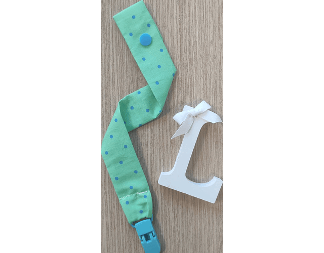 Fita-chupeta Polka Dot Alface com pinta Azul