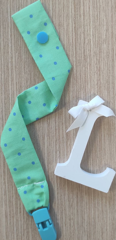 Fita-chupeta Polka Dot Alface com pinta Azul