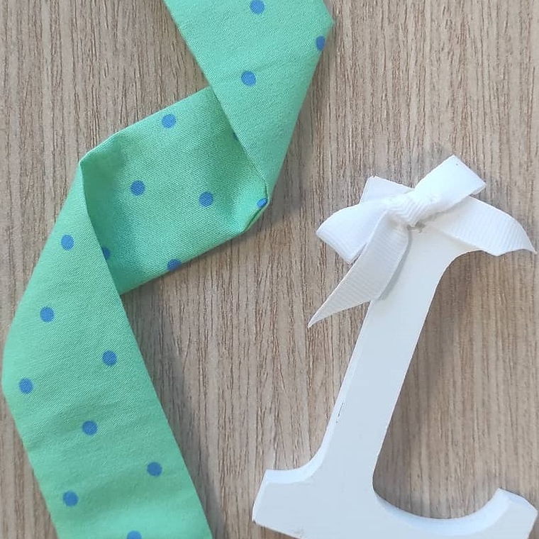 Fita-chupeta Polka Dot Alface com pinta Azul 1