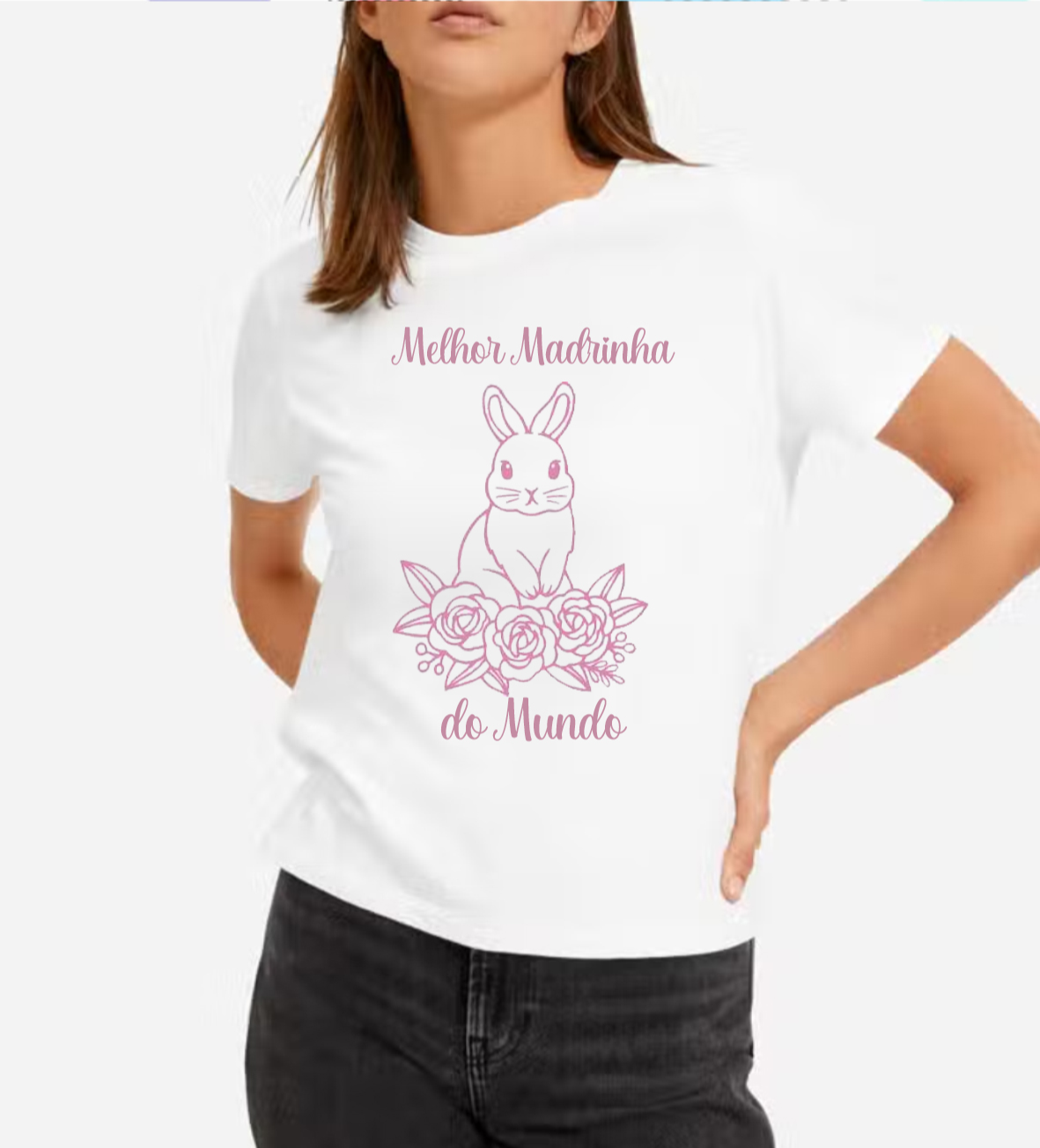 T-Shirt Melhor Madrinha do Mundo pink