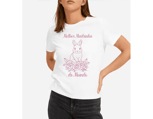 T-Shirt Madrinha Melhor Madrinha do mundo pink
