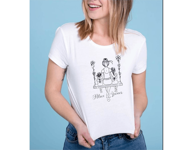T-shirt Mãe Personalizada 2 meninas