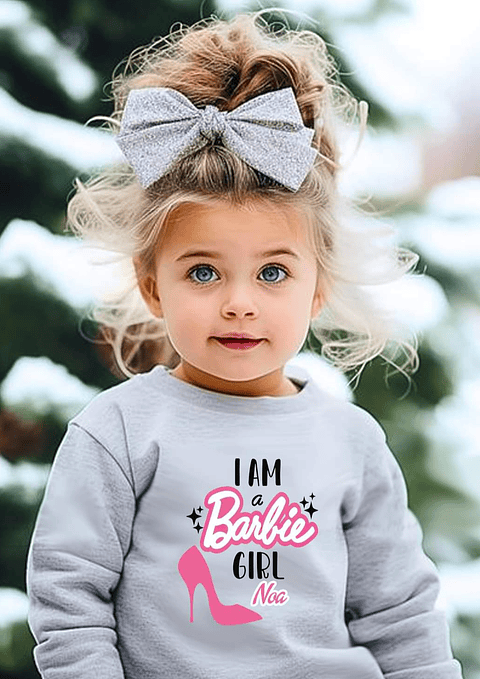 Sweat Barbie Girl Cinza