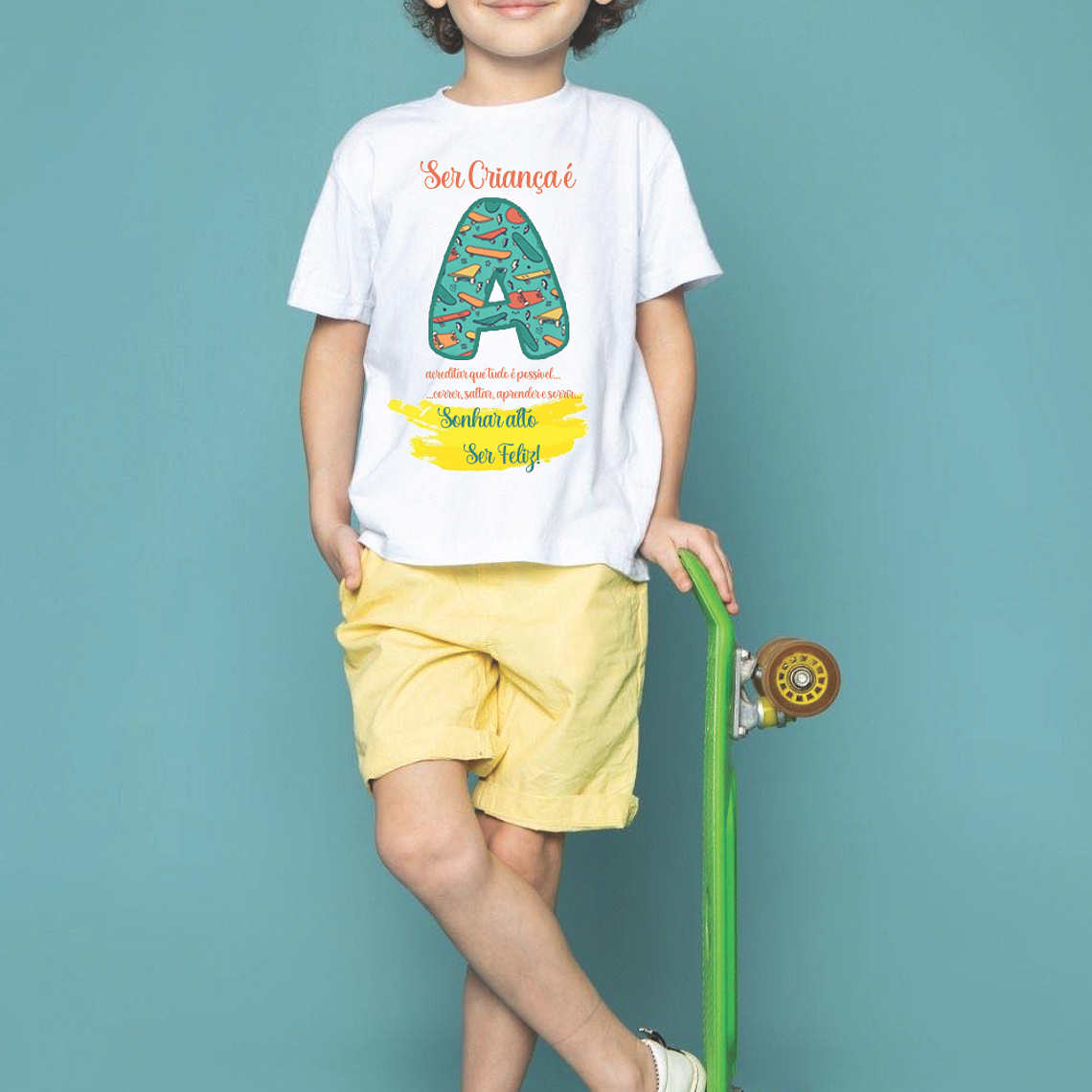 T-shirt Inicial Skate com frase 1