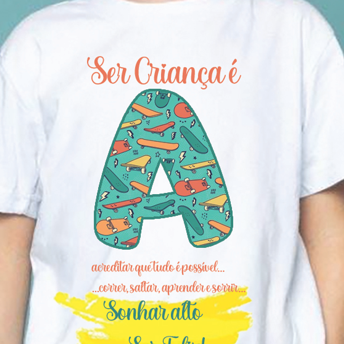 T-shirt Inicial Skate com frase 2