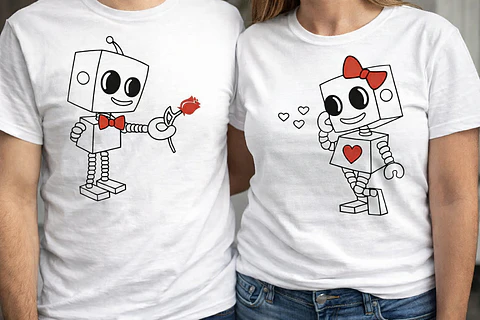 Tshirt Robot São Valentim