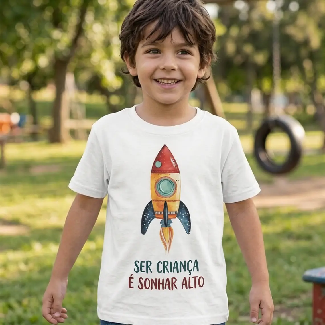 T-Shirt Ser Criança é Sonhar Alto 2