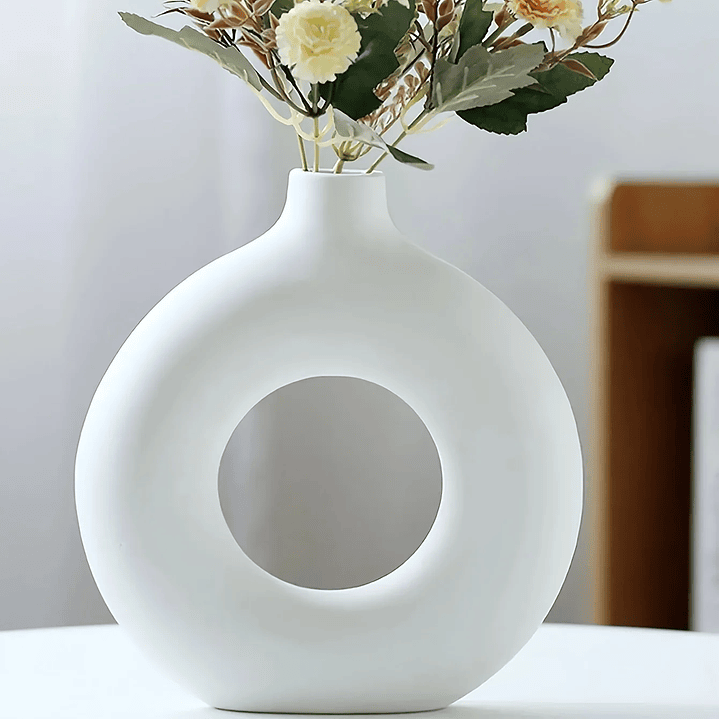 Vaso de Cerâmica Estilo Boho – Forma Circular para Arranjos Florais e Decoração 5