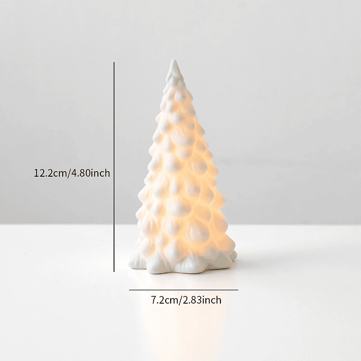 Casa Iluminada em Cerâmica – Peça Decorativa com Boneco de Neve e Árvore 7