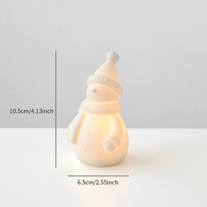 Casa Iluminada em Cerâmica – Peça Decorativa com Boneco de Neve e Árvore 8