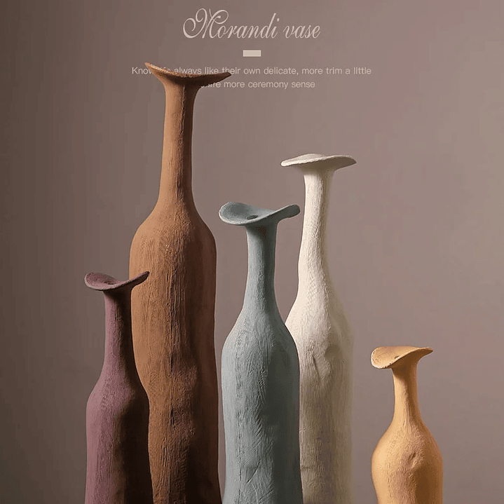 Vaso de Cerâmica Estilo Nórdico – Decoração Moderna em Tons Morandi 12